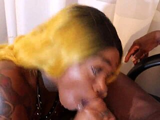 Sloppy slut sucks step dad's big black cock in gay encounter