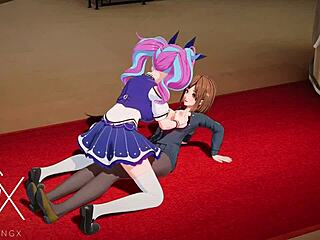 ¡Diablos sí! Anime Nobara en futanari Jujutsu Hentai acción yuri!