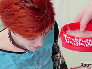 Teen In Bdsm Food Bondage Receives Painal Cum