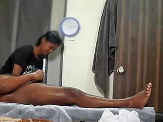 A hidden camera captures a happy ending massage