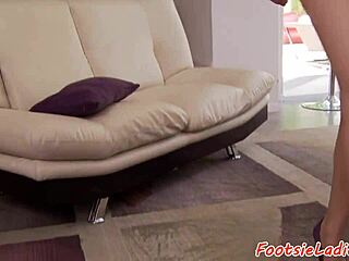 petite footfetish babe enjoys intense solelicking with passion