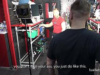 wow, threesome in a gay store with monster cocks and wild blowjobs!