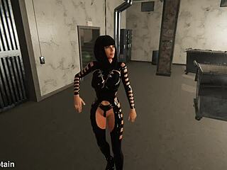 3Dメタルボンデージフェティシゲームで女装フェムドムと巨乳を堪能