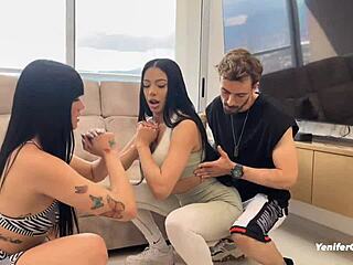 hot latinas fuck their personal trainer with big ass and monster cock