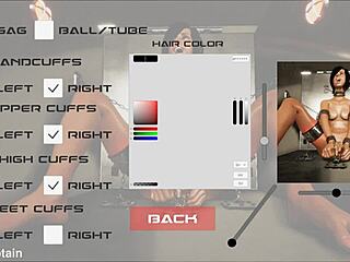 Jelajahi game fetish bondage logam 3D dengan kostum femdom dan tete besar