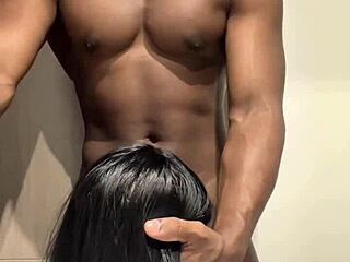 A Quickie in the Bathroom While Friends Wait in Living Room