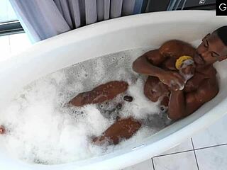 Adrian Hart gets intense BBC massage on throat and anal hole.