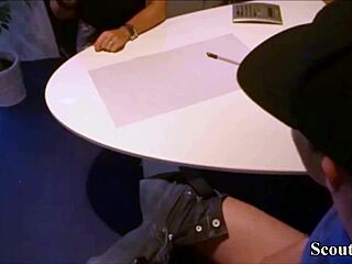 european blonde milf boss at work with her young apprentice, sharing some taboo office moments