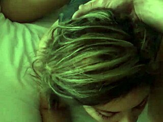 This latina milf with braces casually sucks on a big cock in the scene