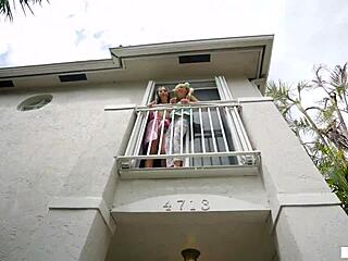 発情した痴女たちが隣人のチンを激しくシェアするハード3P