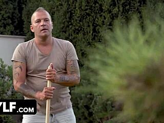 milf in bikini lures neighbor boy for cum on face