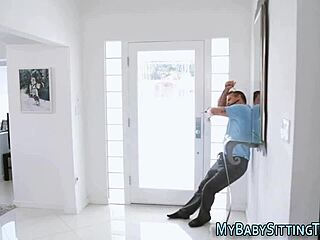 innocent babysitter receives unexpected oral pleasure from homeowner