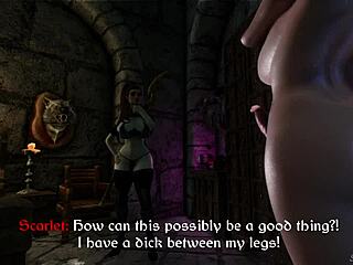 Scarlet's Spell Mishap in Skyrim with Futanari Riding Monster Cock
