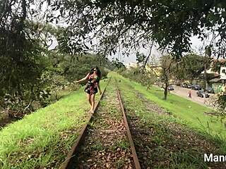 manu fox caught naked on train track masturbating
