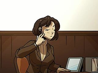 جميلة باريستا مربوطة بقوة في مشهد هنتاي علني بالخارج