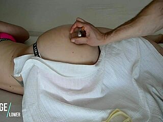 Vacuum Massage on Hot European Amateur Babe's Big Booty Ass