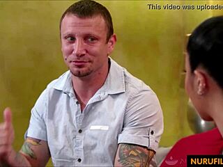 Counselor FUCKS Student in Oiled Nuru Massage Session