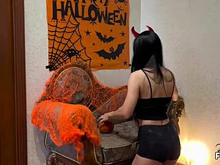 stepson creampies stepmom pussy before halloween in taboo blowjob fun 😈