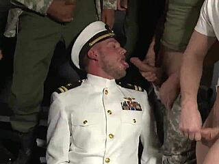 hot gay group blowbang turns into bukkake orgy