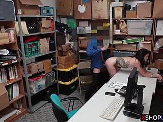 Skinny shoplifting teen 18+ trades her pussy for freedom 😏