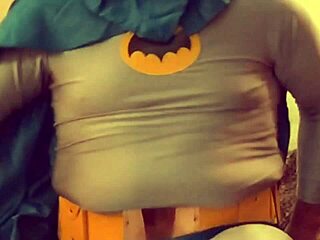 Catgranny Blows Batman In Cosplay Costume