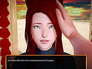 my new family playing game with redhead milf and big tits