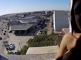 Sarada Naked In Hotel Window, Voyeur Creampie With Big Tits