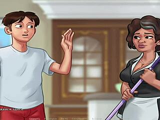 milf in summertime saga uses 69 as working tool at office.