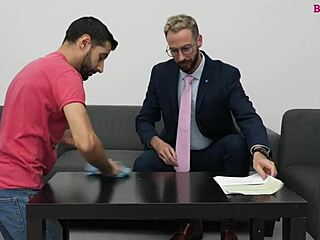 Desperate to Secure the Job with Naughty Gay Tricks. Anything for Bareback Action with Monster Cock.