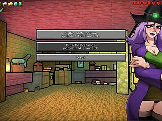 Hornycraft parody witch grows giant cock with potion