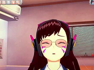 I fucked d va in the room like in the game parody