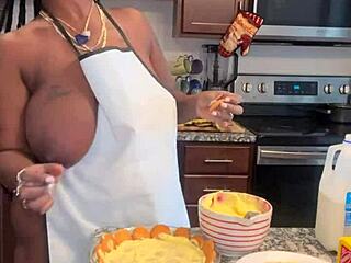 Making banana pudding with fresh ingredients