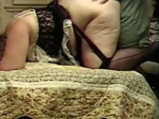 maid bent over in outfit and stockings for doggystyle sex