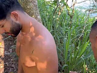 I took my hot black friend to the trail for big ass blowjob!