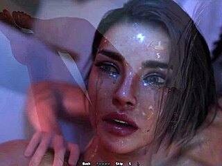 Touching horny stepmom's pussy while bathing - 3d hentai