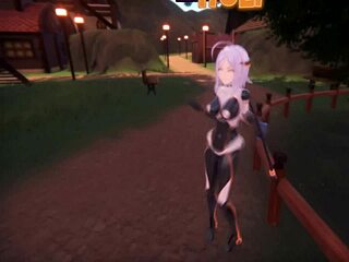 sexy hentai doll dances in monster girl island game