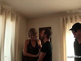 This French blonde got slammed hard in a wild gangbang. She’s double penetrated and covered in cum!