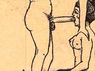 Detailed Erotic Alphabet Featuring Vintage Anime Characters In Retro Style