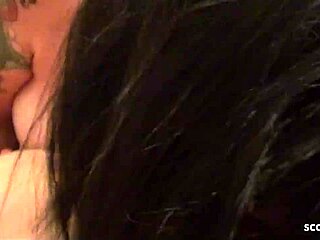 Mature milf dominates curvy teen in intense clit play. They reach lesbian orgasm in latex outfits.