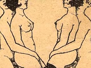 Detailed Erotic Alphabet Featuring Vintage Anime Characters In Retro Style