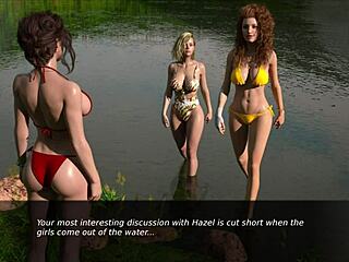 Hot Brunette Flirts With AV In Homemade Game