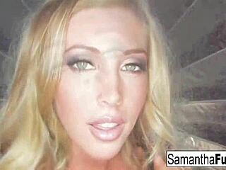 Samantha teases with her big tits!