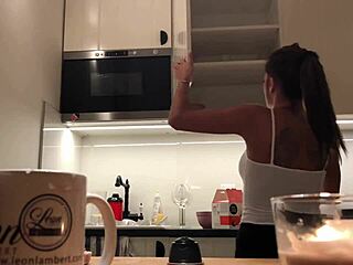 Perfect Pokies On The Kitchen Cam Braless Sylvia And Her Amazing Nipples