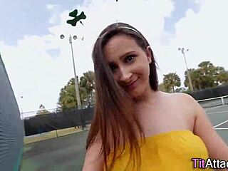 i love how this buxom babe takes a messy facial