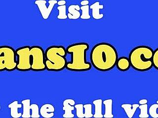 Empregada francesa trans chupa e fode na cozinha. Tgirl latina se curva pra anal e boquete com peitos grandes.