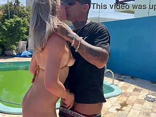 Loira Casada Safada Esperou O Marido Corno Sair De Casa Para Dar A Bucetinha Rosa Para O Limpador De Piscina Completo No Sheer E No Red Patty Wife Raul Kobra