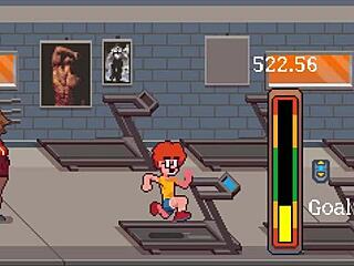 Muscular hentai girl sucks cock after gym training