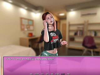 summer in the city with petite redhead enjoying ramen