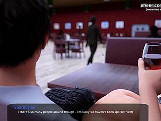 hot stepmom gives footjob and blowjob in public place