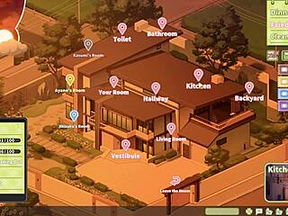 Summer Clover harem game: blonde step sister rides giant cock